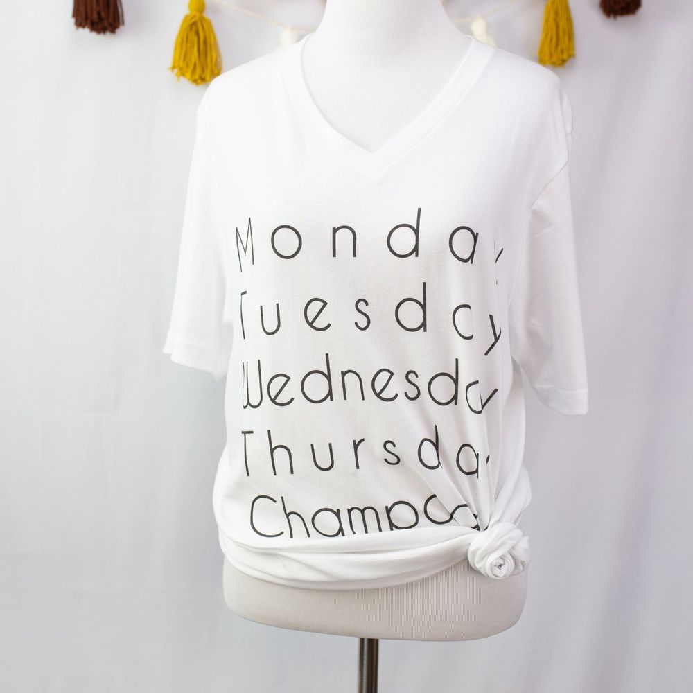Champagne White T Shirt NWT